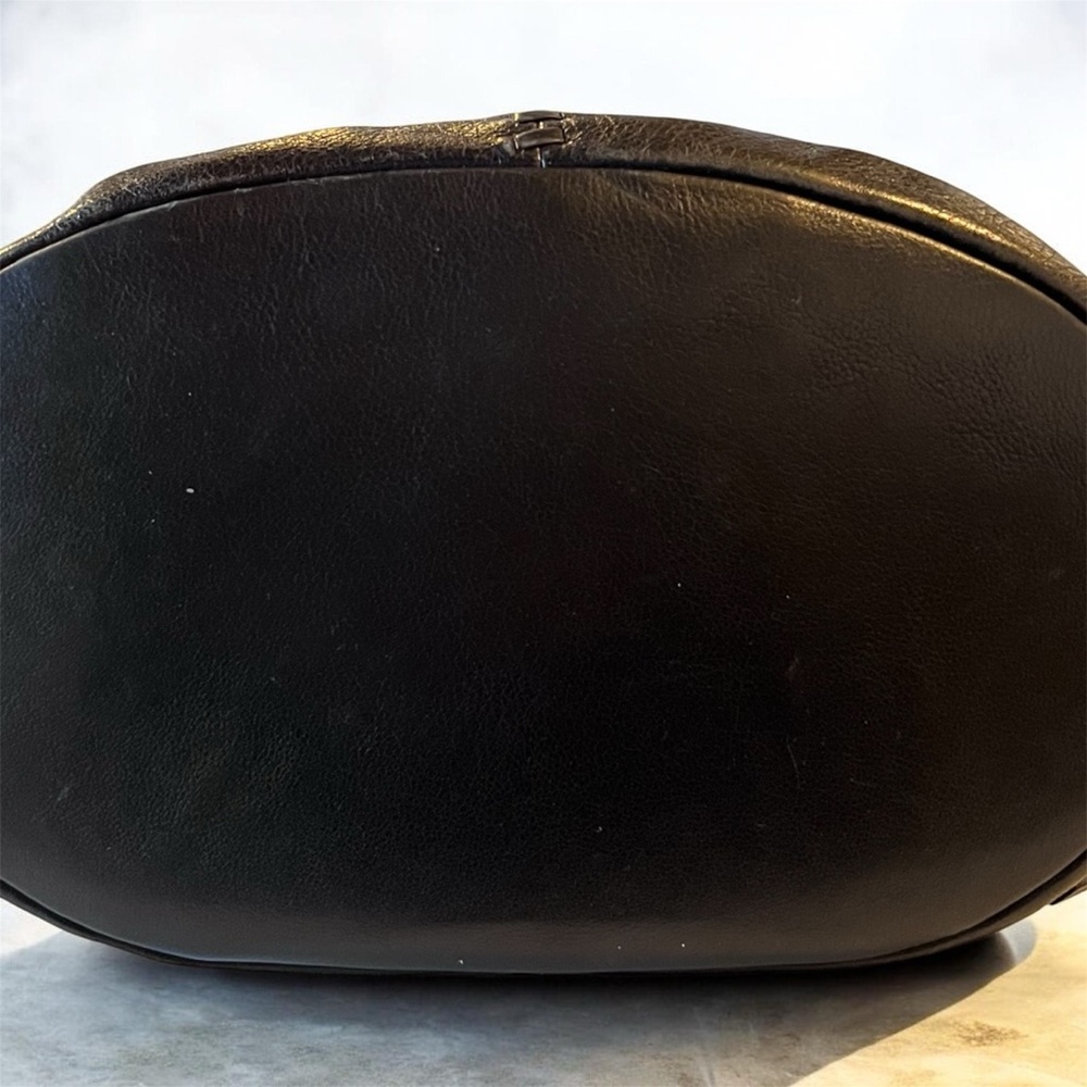 Kooba Whipstitched Leather Bucket Shoulder Bag 13”x11”x5” Black Satchel R-$378 - Picture 6 of 8